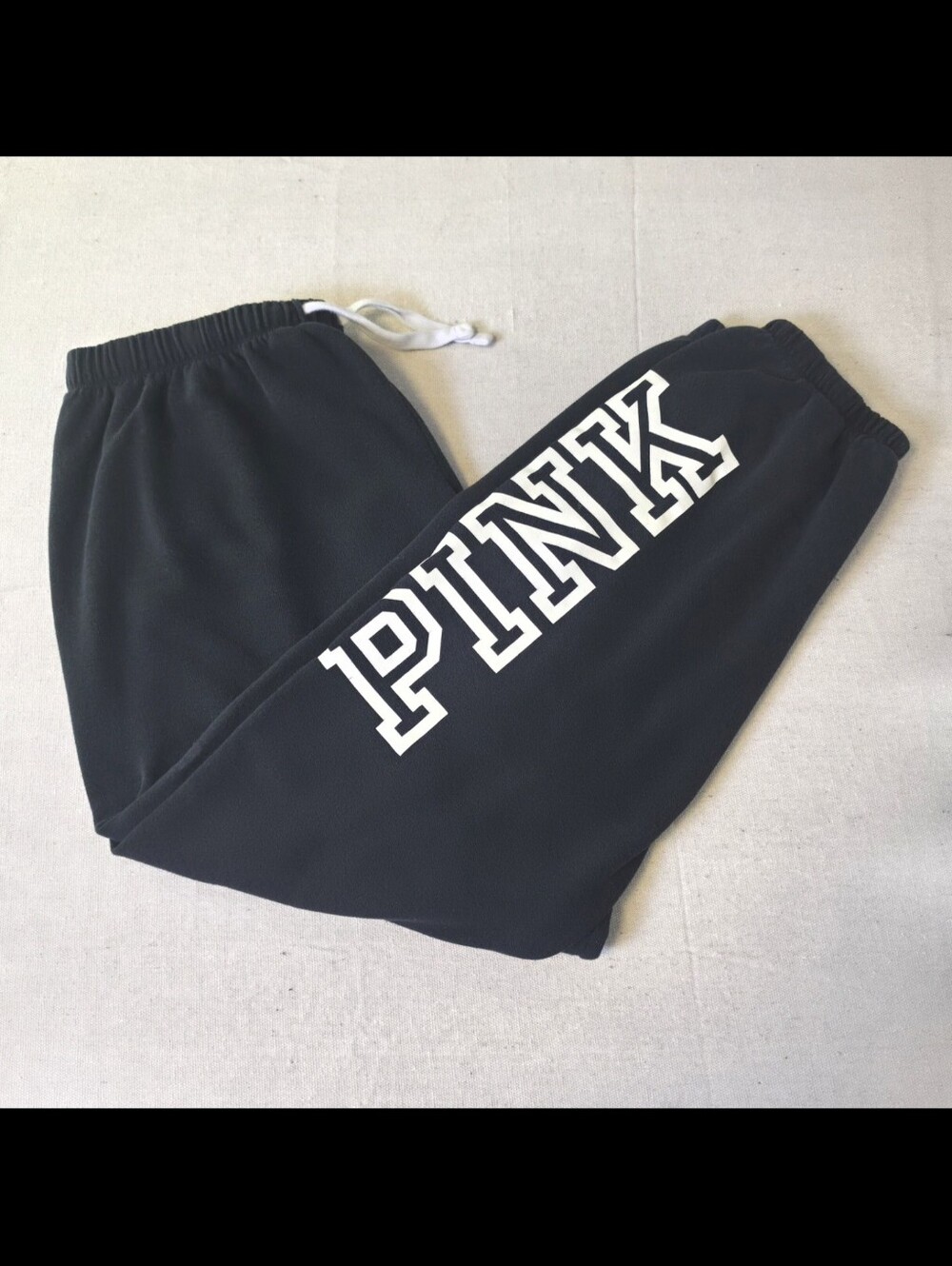 Victoria's Secret PINK Joggers Sweatpants Logo Black Women's M